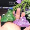 2pcs Beautiful Aura Crystal Cluster Angel Aura Titanium Quartz Crystal Stunning Rainbow Specimen Minerals Chakra view 1