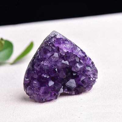 Natural Quartz Heart Shape Amethyst Cluster Home Decoration Crafts Article Crystal Stone for Gifts-Heart Amethyst_5-6cm