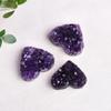 Natural Quartz Heart Shape Amethyst Cluster Home Decoration Crafts Article Crystal Stone for Gifts-Heart Amethyst_5-6cm view 2