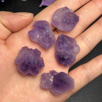 100g Natural Multiple Point raw Amethyst Cluster Small Rough Stone specimens Purple crystal-50g
