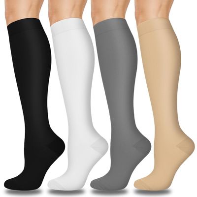 Aoliks Compression Socks for Women and Men, 4 Pairs, Support Stockings