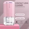 Contact Lens Cleaner, Intelligent Cleaning Machine for Soft and Rigid (RGP) Contact Lenses Cleaning and Storage (Pink) view 2