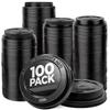 (100-Pack) Coffee Cup Lids - Disposable Coffee Lids for 10, 12, 16, 20, & 24 oz Paper Cups, 8 oz Squat Cups, Dome Cup Lids for To-Go Beverages, Expresso, Tea, Hot Chocolate - Black view 1