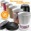 (100-Pack) Coffee Cup Lids - Disposable Coffee Lids for 10, 12, 16, 20, & 24 oz Paper Cups, 8 oz Squat Cups, Dome Cup Lids for To-Go Beverages, Expresso, Tea, Hot Chocolate - Black view 3