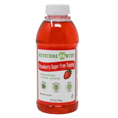 Keystone Pantry Strawberry Sugar-Free Topping Natural Sweetener Low Sugar Gluten Free Vegan GMO Free Kosher-parve
