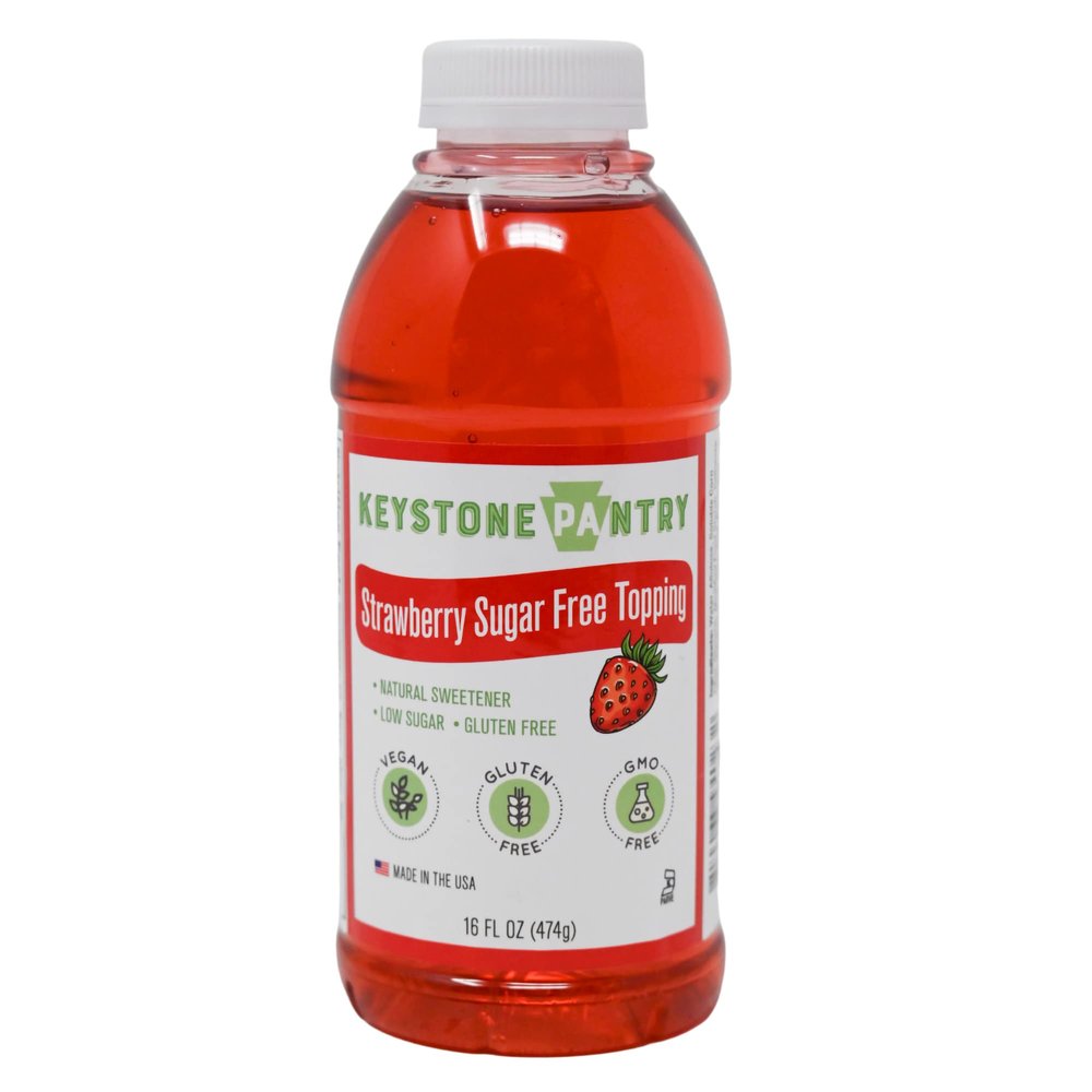 Keystone Pantry Strawberry Sugar-Free Topping Natural Sweetener Low Sugar Gluten Free Vegan GMO Free Kosher-parve