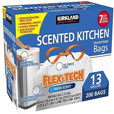 13-Gallon Scented Kitchen Trash Bags, 200-count (200-Pack)