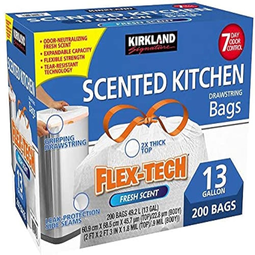 13-Gallon Scented Kitchen Trash Bags, 200-count (200-Pack)