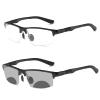 COTIA Men's Photochromic Bifocal Reading Glasses Sports Square Aluminum Magnesium Frame Transition Presbyopia Eyeglasses (black, 1.5) view 1