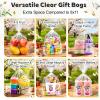 PigPotParty Cellophane Bags 10"x14", 100 Pack Clear Gift Bags, Bottom Gusset for Stand-Up Display, Medium Plastic Cellophane Gift Wrap, Ideal for Large Goodies, Treats, Favors, Mugs, Includes 100 Ties view 2