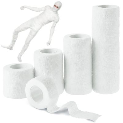 25 Yards 5 Rolls Halloween Mummy Bandage Wrap Self Adhesive Stretch Gauze Bandage Rolls Halloween Mummy Costume for Women Men Cosplay