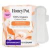 The Honey Pot Company - Sanitary Pads for Women - Non-Herbal Overnight w/Wings - Organic Cotton Cover, & Ultra-Absorbent Pulp Core - Feminine Care - 12 ct view 1