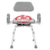 Platinum Health Revolution Pivoting Shower Chair for Bathtub, Adjustable Swivel Seat with Padded Back and Arms, Adjustable Space Saving Design for Tubs, Shower, for Elderly, Handicap & Seniors, Gray view 1