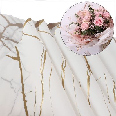 20 Sheets Flower Wrapping Papers Marble Flower Wrappers Waterproof Floral Bouquet Gift Package Paper Florist Packaging Supplies for Mother's Day Birthday Wedding Holiday Decoration