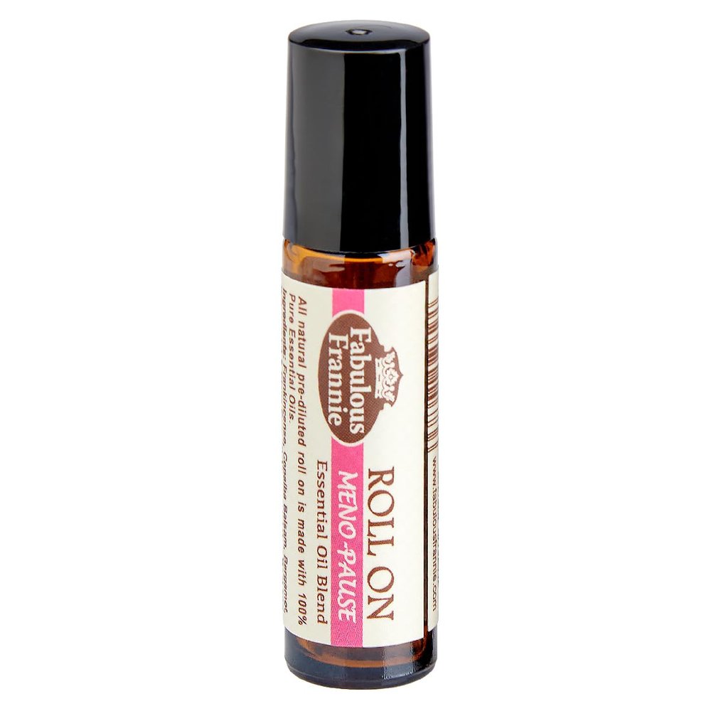Fabulous Frannie Meno-Pause Essential Oil Blend Roll On Made with Copiaba, Frankincense, Peppermint, Bergamot & Clove Essential Oils, Wild Yam Root Powder and Coconut Carrier Oil 10ml