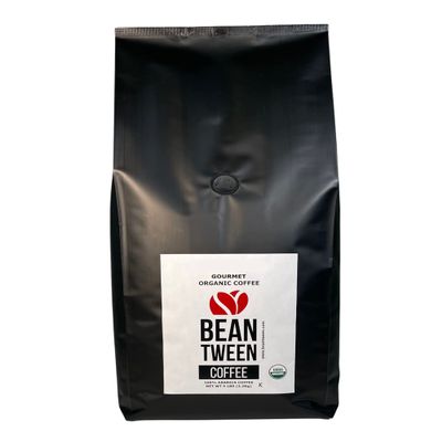 Beantween Coffee: Premium Organic MEDIUM ROAST Whole Bean (5 lb) of 100% Arabica Coffee Low Acid, MOLD-FREE, Certified Organic, Kosher, Single Origin, Woman-owned