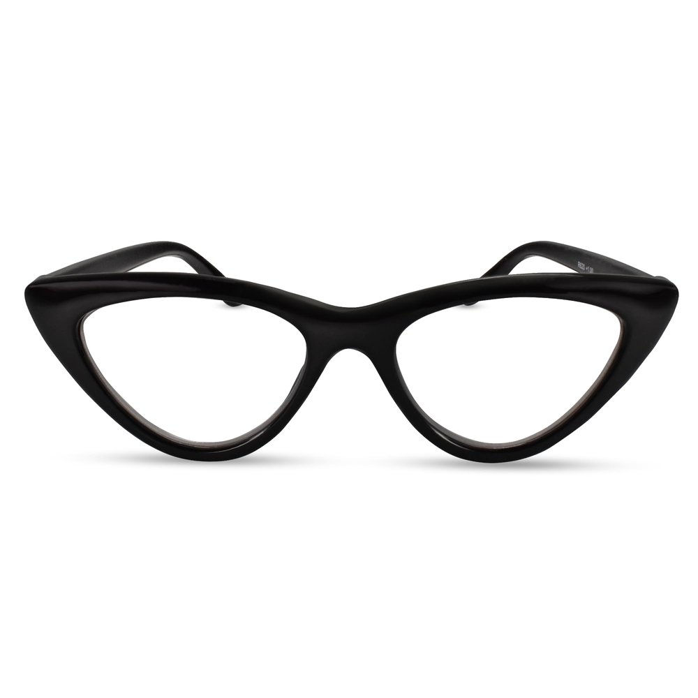 2SeeLife Premium Cat Eye TR-90 Reading Glasses for Women NarrowMedium Fit, Sturdy Frame, Spring Hinges, Stylish Readers, Black, +2.00