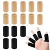 20 Pcs Finger Splints, Finger Sleeves Protectors Finger Brace Sport Finger Compression Sleeve Support Elastic Thumb Sleeves for Relieving Pain Arthritis Trigger Finger(Black+Skin Tone) view 1