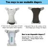 3 Pack Adult Cloth Diapers with Oversized Diaper Inserts, TPU Waterproof Nappy Reusable Washable Elderly Incontinence Care Protection Nappies Underwear for Men or Women, Waist 35.4-47.2Inches (L) view 3