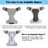 3 Pack Adult Cloth Diapers with Oversized Diaper Inserts, TPU Waterproof Nappy Reusable Washable Elderly Incontinence Care Protection Nappies Underwear for Men or Women, Waist 35.4-47.2Inches (L) view 3