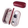 2 in 1 Contact Lens Case with Mirror - Double Sided Portable Glasses Case - Tweezers and Applicator Included - Perfect for Home Travel (Red) view 1