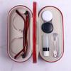 2 in 1 Glasses Case Len Box Double Sided Portable Contact Lens Case,Hard Shell Dual Eyeglass Cases Portable Travel Kit for Women& Men,Red view 2