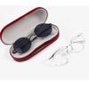 2 in 1 Glasses Case Len Box Double Sided Portable Contact Lens Case,Hard Shell Dual Eyeglass Cases Portable Travel Kit for Women& Men,Red view 3