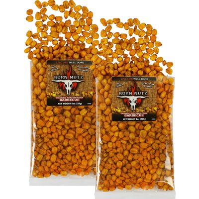 Delicious Crunchy BBQ Corn Kernels  Smoky Barbecue Roasted Corn Snack with a Soft Bite | Bold Flavor in Every Munch | Runnin Wild Korn Nutz, 1 lb (2 Bags, 8oz Each) | Big Flavor Snack for Game Day & More