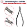 Distal End Cutter Long Handle with Safety Hold Tungsten Carbide Inserts Cutting Jaws Orthodontic Instruments (Silver) view 2