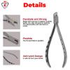Distal End Cutter Long Handle with Safety Hold Tungsten Carbide Inserts Cutting Jaws Orthodontic Instruments (Silver) view 4