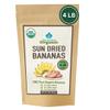Organic Sun Dried Whole Bananas | No Sugar Added | No Preservatives | Unsulfured | Soft and Chewy Little Banana | Thai Natural Fruit Snacks | Super Potassium Snack (4 LB Whole Bananas) view 1