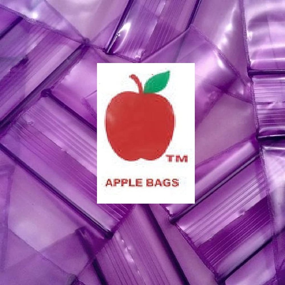 10000 PACK APPLE BAGGIES MINI 2mil CLEAR BAGS 10,000 resealable plastic (125125purple)
