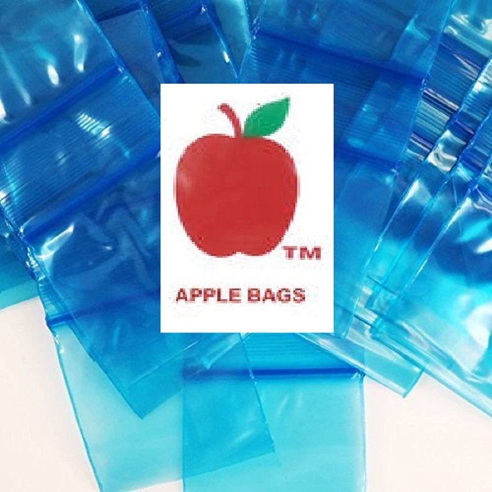 10000 PACK APPLE BAGGIES MINI 2mil CLEAR BAGS 10,000 resealable plastic (1010blue)