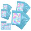 120 PCS Smell Proof Mylar Bags Resealable Odor Proof Bags Holographic Packaging Pouch Bag with Clear Window for Food Storage Eyelash Jewelry Candy Electronics Storage, 4 SizesBLUE view 1