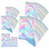 120 PCS Smell Proof Mylar Bags Resealable Odor Proof Bags Holographic Packaging Pouch Bag with Clear Window for Food Storage Jewelry Candy Electronics Storage, 4 Sizes view 1