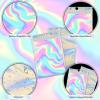 120 PCS Smell Proof Mylar Bags Resealable Odor Proof Bags Holographic Packaging Pouch Bag with Clear Window for Food Storage Jewelry Candy Electronics Storage, 4 Sizes view 3