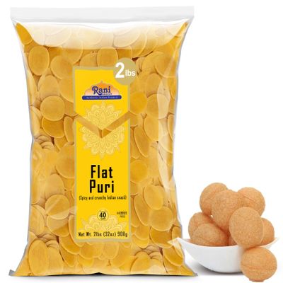 Rani Pani Puri Coins 32oz (2lbs) 907g, Bulk Pack 330-335 Coins ~ Uncooked, Microwaveable wheat and Semolina Coins ~ All Natural | Vegan | NON-GMO