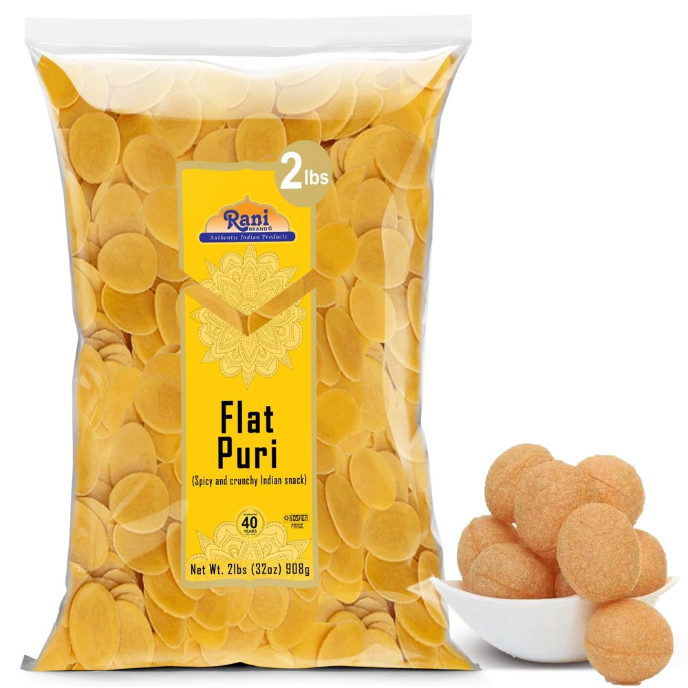 Rani Pani Puri Coins 32oz (2lbs) 907g, Bulk Pack 330-335 Coins ~ Uncooked, Microwaveable wheat and Semolina Coins ~ All Natural | Vegan | NON-GMO