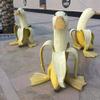 Banana Duck Statue, Creative Duck with Banana Body Statue, Whimsical Peeled Banana Duck Garden Statue Yard Art for Indoor Outdoor Decor view 2