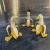 Banana Duck Statue, Creative Duck with Banana Body Statue, Whimsical Peeled Banana Duck Garden Statue Yard Art for Indoor Outdoor Decor view 4