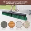 Eyliden Heavy Duty Push Broom 24" - Garage Sweeper Shop Brooms with 66" Long Handle, Outdoor Stiff Bristles Concrete Push Broom for Sidewalk Driveway Yard Patio Deck Warehouse Sweeping, Sweep Snow view 2