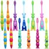 Lauwell 12-Piece Toddler Toothbrush Pack - Kids Toothbrushes with Covers, Suction Cup, Soft Bristles, Animal Design for Sensitive Teeth view 1