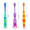 Lauwell 12-Piece Toddler Toothbrush Pack - Kids Toothbrushes with Covers, Suction Cup, Soft Bristles, Animal Design for Sensitive Teeth view 3