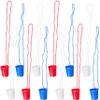 Iconikal American Shot Glass on Beaded Necklace, 12-Pack (Red, White, Blue) Durable Plastic 2 oz. Shot Glasses, Tailgating view 4