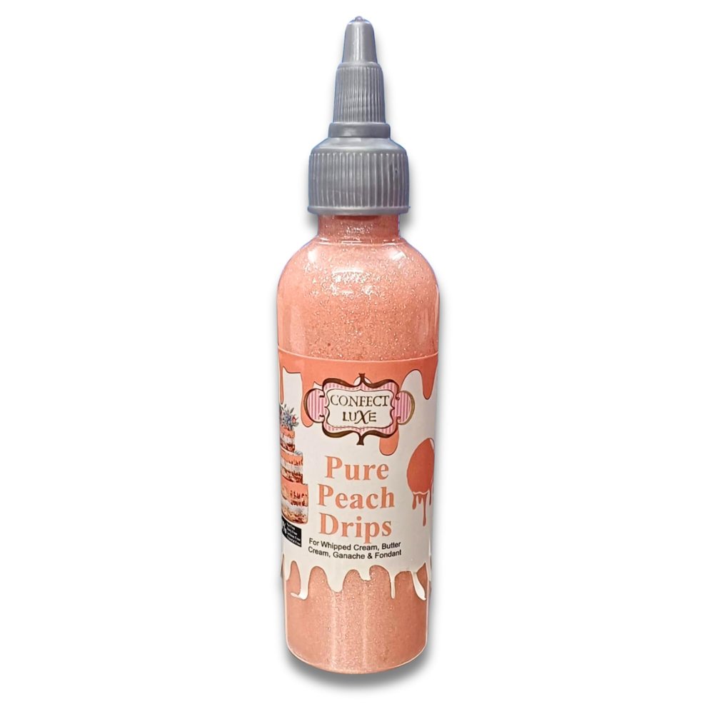 Confect Edible Cake Drip - Pure Peach | Squeeze Bottle | Ready-to-Use Drip Icing for Cakes, Cupcakes, Doughnuts & Desserts | Cake Decorating Drip Icing for Professional Finish- 3.71 Oz
