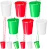 Iconikal Christmas Shot Glass on Beaded Necklace, 12-Pack (Red, Green, White) view 1