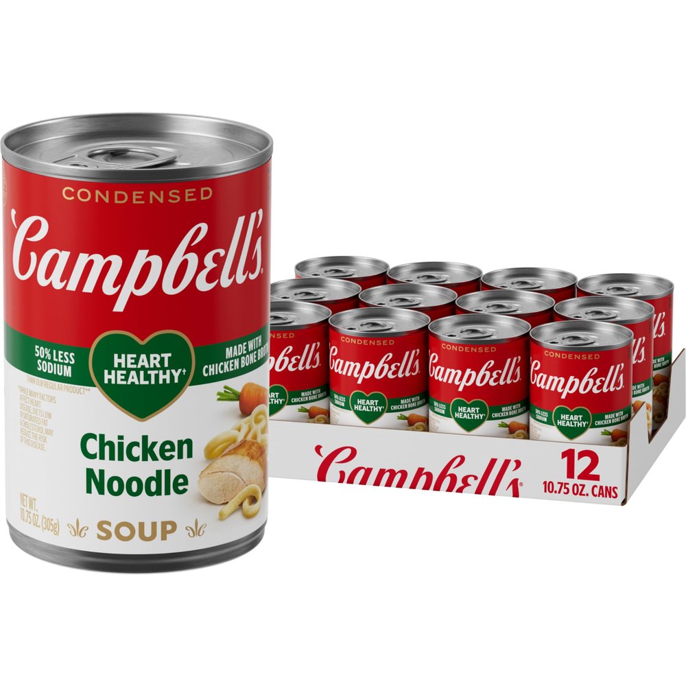 Campbell's Condensed Heart Healthy Chicken Noodle Soup, 10.75 oz Can (12 Pack)
