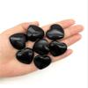 20mm Natural Healing Crystal Heart Worry Love Stone Chakra Balancing Palm Thumb Gemstones with Hole (Obsidian, with Hole - 30pcs) view 3