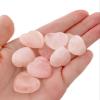 20mm Natural Healing Crystal Heart Worry Love Stone Chakra Balancing Palm Thumb Gemstones with Hole (Rose Quartz, with Hole - 30pcs) view 3