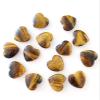 25mm Natural Healing Crystal Heart Worry Love Stone Chakra Balancing Palm Thumb Gemstones with Hole (Tiger Eye, with Hole - 5pcs) view 1